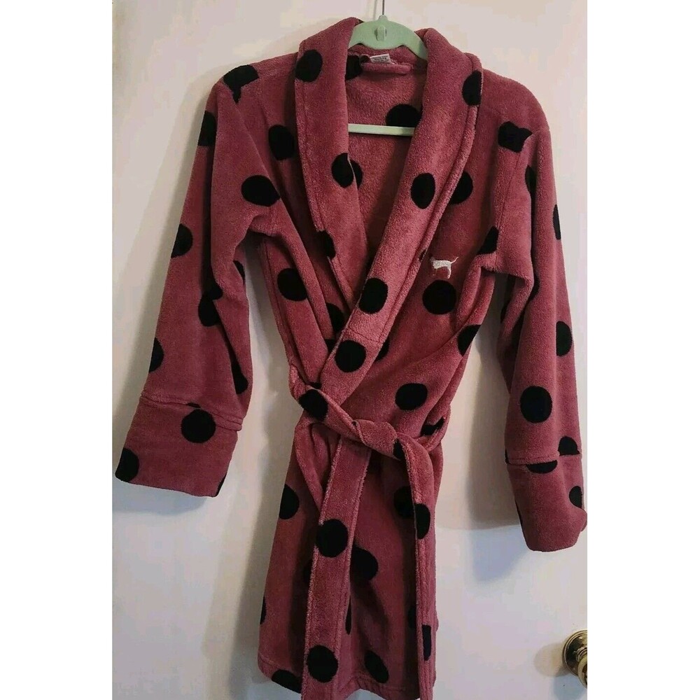 Pink Victoria’s Secret polka dot Robe size-XS/S